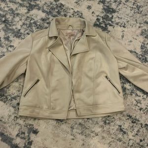 Philosophy Taupe Suede Motorcycle Jacket